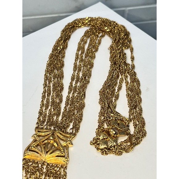 Vintage Filigree D'ORLAN  Etruscan revival Necklace Pendant 70's - Picture 14 of 16